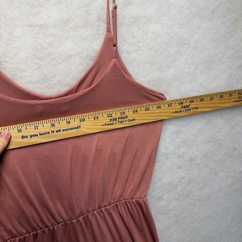 Lush Womens Pink Maxi Dress Sleeveless Scoop Neck Adjustable Spaghetti Straps Lg - Picture 8 of 8